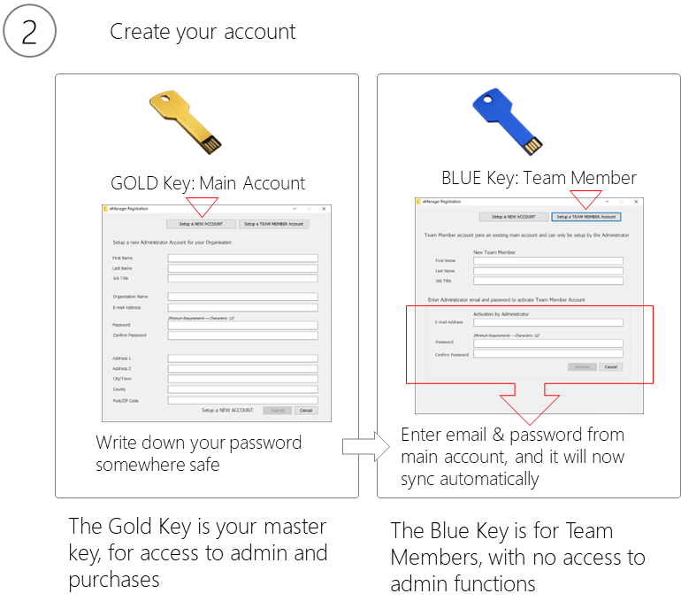 2 installation create your account